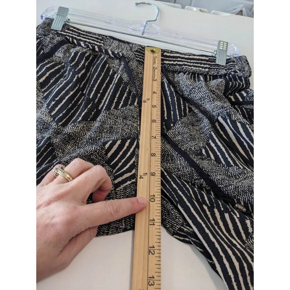 Anthropologie Hei Hei Pants Tapered Leg Geometric Bohemian Hippie‎ Black/White S - Picture 13 of 14